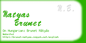 matyas brunet business card